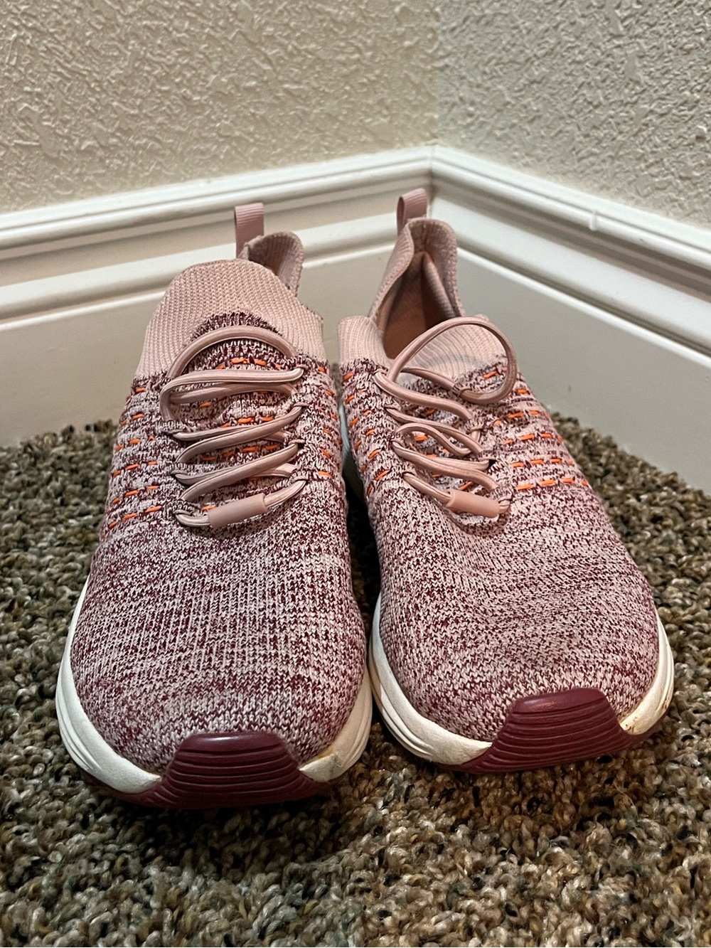Skechers - Bobs memory foam Knit Slip-On- light pink, maroon & orange